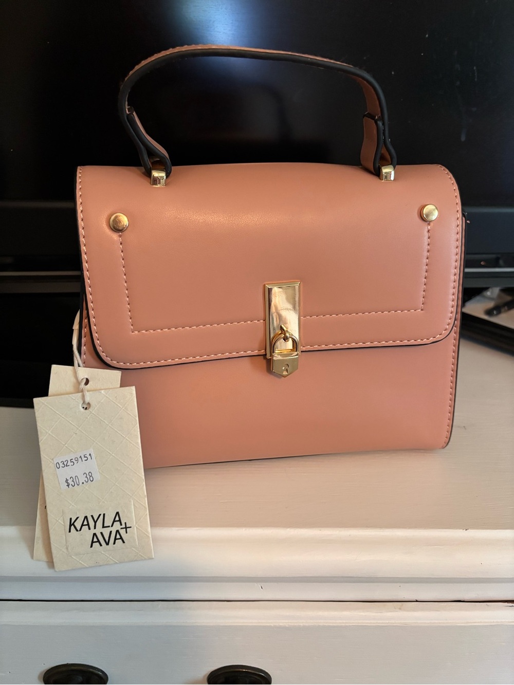Kayla Ava Blush Pink Top-Handle Satchel with Gold Hardware NWT